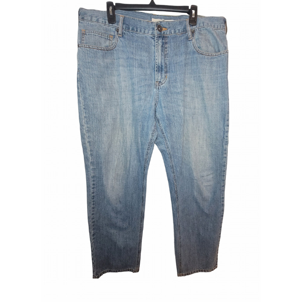 DKNY Brooklyn Jeans Mens Light Wash Blue Denim Size 38x32 Casual Button Zipper